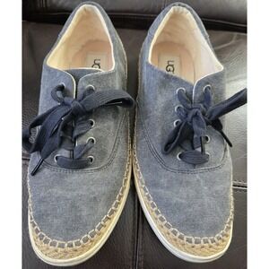 UGG Australia Eyan II Canvas Shoe Lace Up Womens Size 8 Gray‎